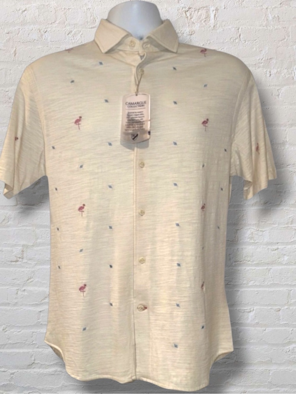 Cremieux Camargue Collection Flamingo Embroidered Shirt | Size M | NWT